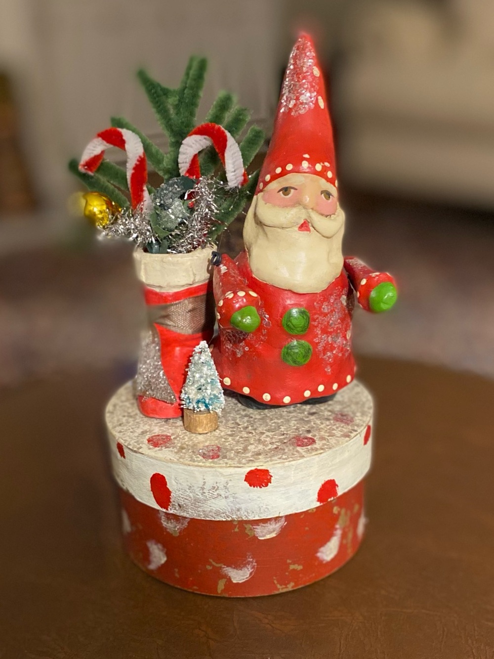 Penny McAllister Collection • Santa Polka Dot Box with Boot • 2005 • Vintage